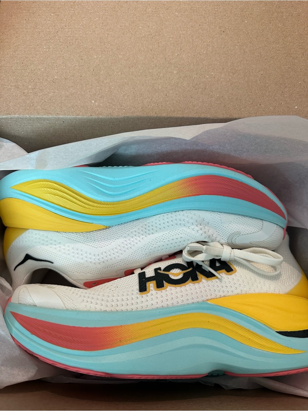 Size 8-  Women’s Hoka One One HOKA Skyward X Blanc De Blanc Swim Day